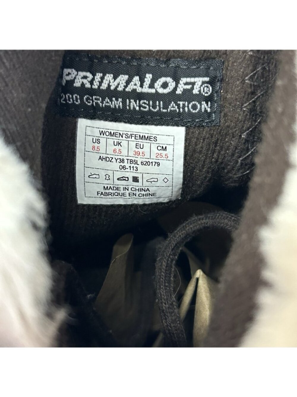 North Face Moccasin Janey Primaloft Winter Boots Side Zip Fur Lace Up Womens 8.5 - Picture 3 of 16